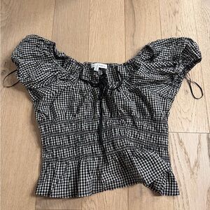 Black and White Gingham Top